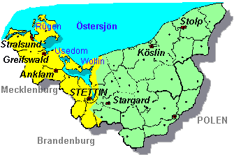 Karta ver Pommern frn 1938