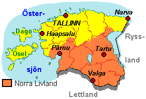 Karta över Estland
