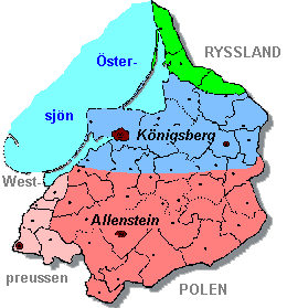 Karta över Ostpreussen 1878 - 1920