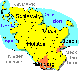 Karta över Schleswig-Holstein