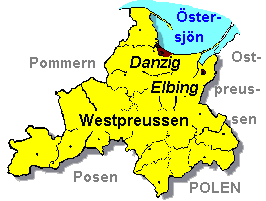 Karta över Westpreussen 1878 - 1920